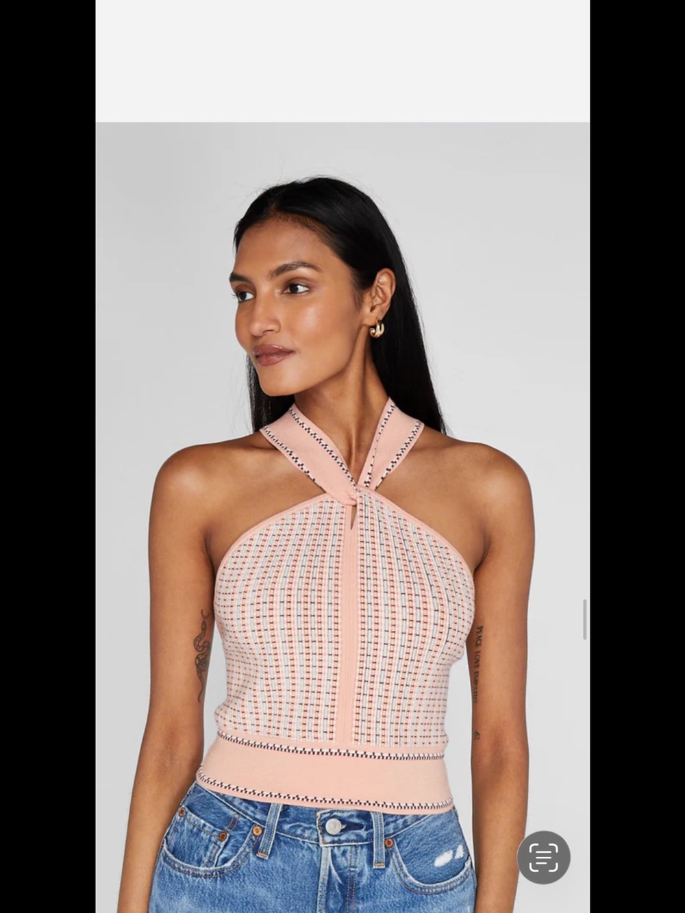 Club Monaco Pink Knit Halter Crop Top